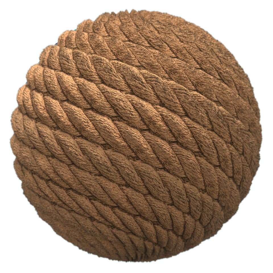 A 3D sphere rendered with Deven's detailed rope material.